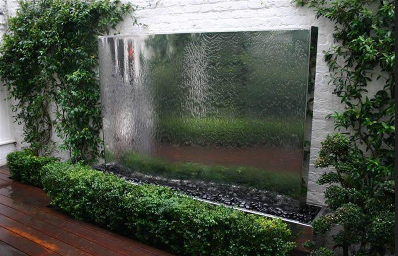 室外庭院造景玻璃水幕墻